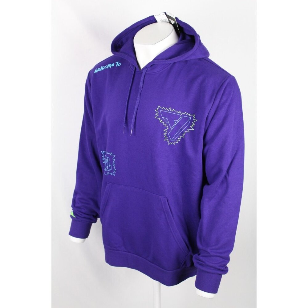 🔥 New Adidas Trae Young Hoodie Size XL HZ1209 Welcome To Trae-TL" Purple –🔥 - Picture 2 of 5
